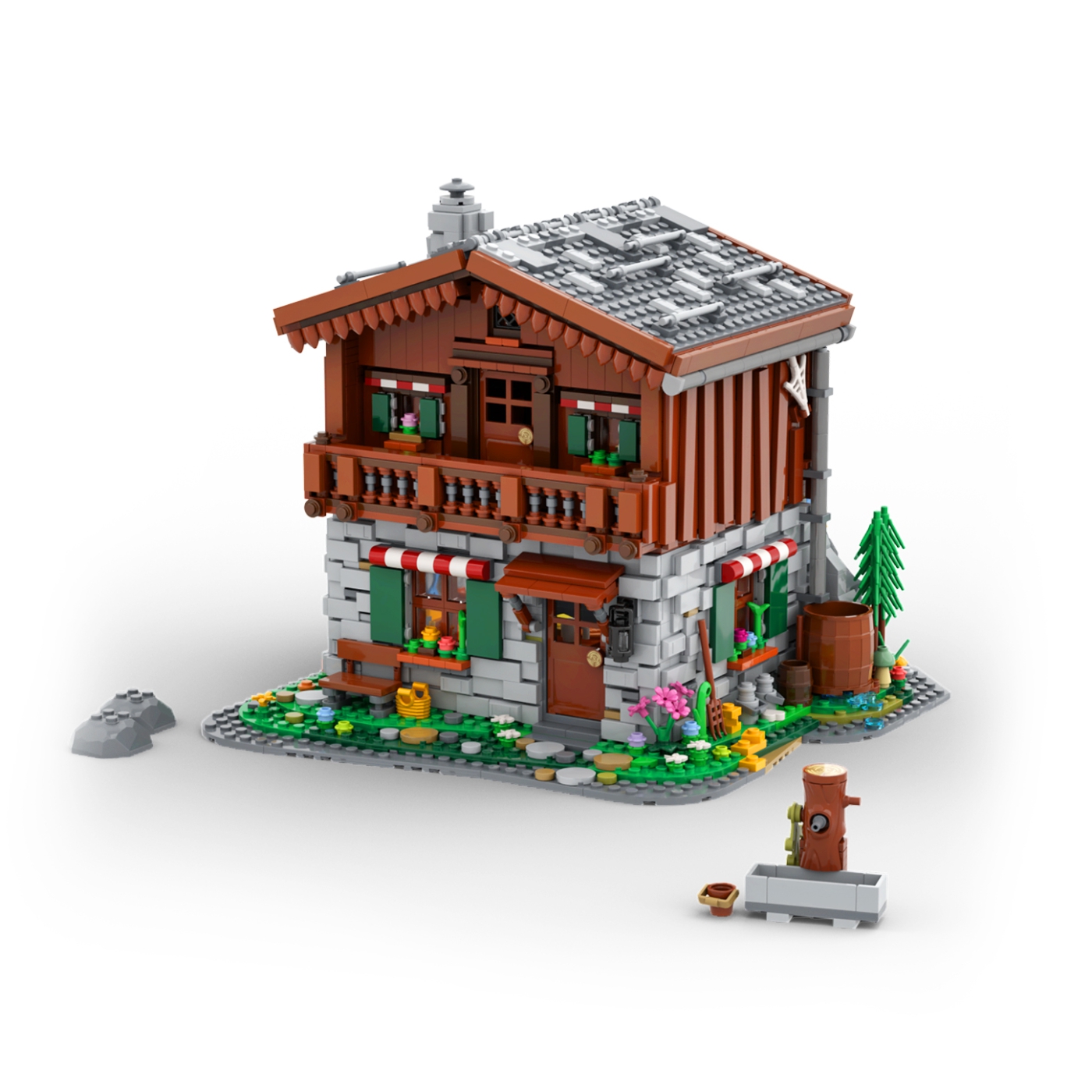 Alpine Hut with funny action wall